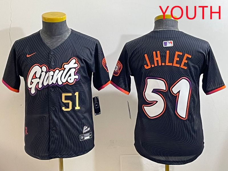 Youth San Francisco Giants 51 J.H.Lee Black Joint Name 2025 Nike MLB Jersey style 5